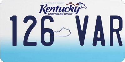 KY license plate 126VAR