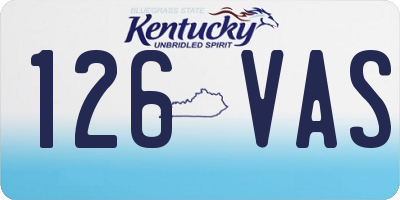 KY license plate 126VAS