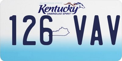 KY license plate 126VAV