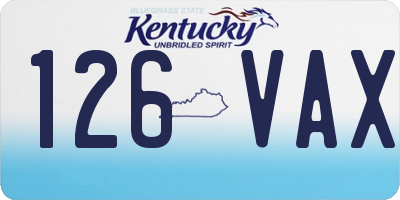 KY license plate 126VAX