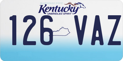 KY license plate 126VAZ