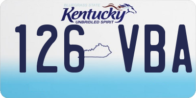 KY license plate 126VBA
