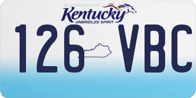 KY license plate 126VBC