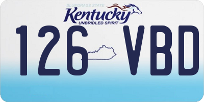 KY license plate 126VBD