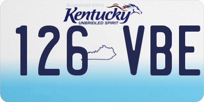 KY license plate 126VBE