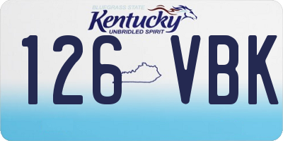 KY license plate 126VBK