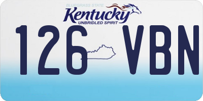 KY license plate 126VBN