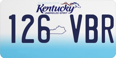 KY license plate 126VBR