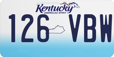 KY license plate 126VBW