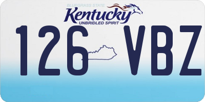 KY license plate 126VBZ