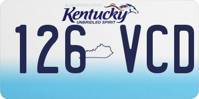 KY license plate 126VCD