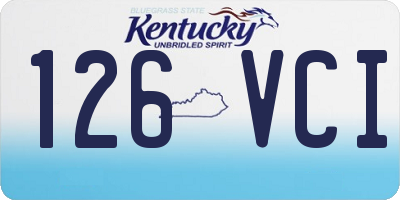 KY license plate 126VCI