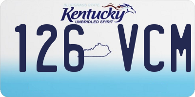 KY license plate 126VCM