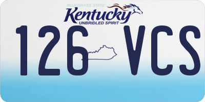 KY license plate 126VCS