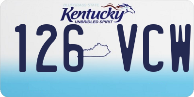KY license plate 126VCW
