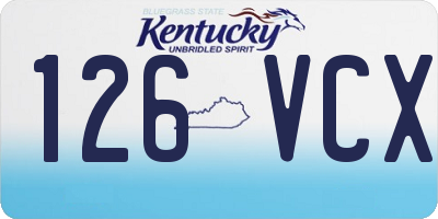KY license plate 126VCX