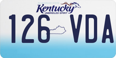 KY license plate 126VDA