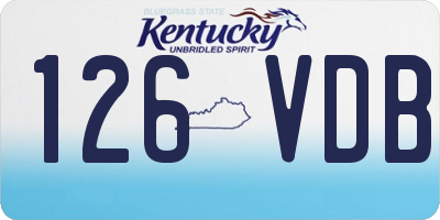 KY license plate 126VDB