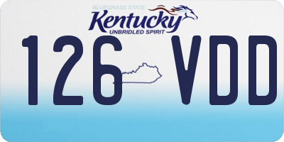 KY license plate 126VDD