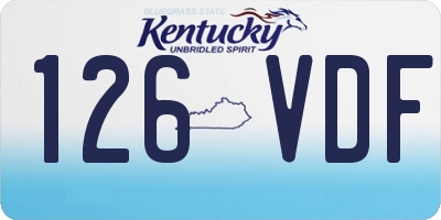 KY license plate 126VDF
