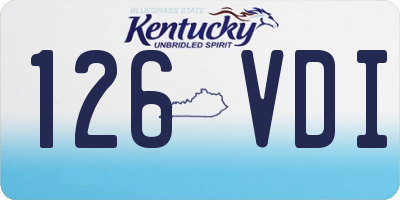 KY license plate 126VDI