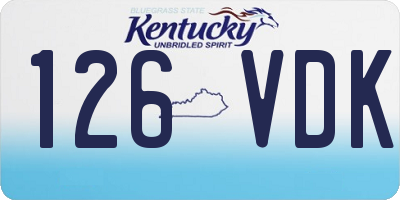 KY license plate 126VDK
