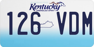 KY license plate 126VDM