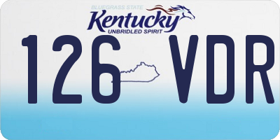 KY license plate 126VDR