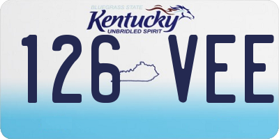 KY license plate 126VEE