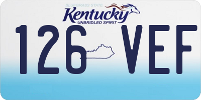 KY license plate 126VEF