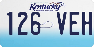 KY license plate 126VEH