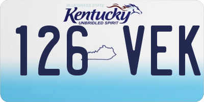 KY license plate 126VEK