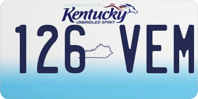 KY license plate 126VEM