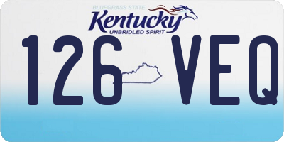 KY license plate 126VEQ