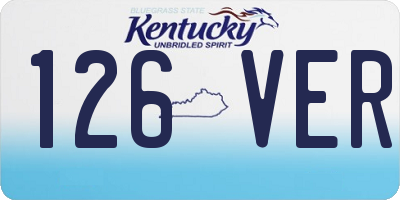 KY license plate 126VER