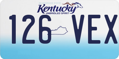 KY license plate 126VEX