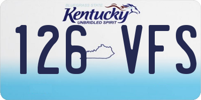 KY license plate 126VFS