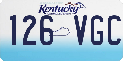 KY license plate 126VGC