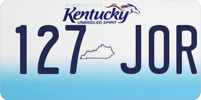 KY license plate 127JOR