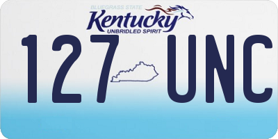 KY license plate 127UNC