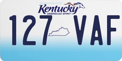KY license plate 127VAF
