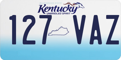 KY license plate 127VAZ
