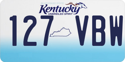 KY license plate 127VBW