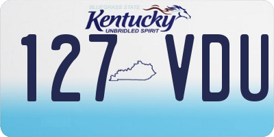 KY license plate 127VDU