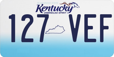KY license plate 127VEF