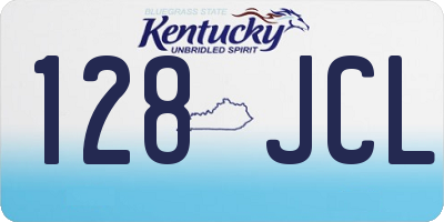 KY license plate 128JCL