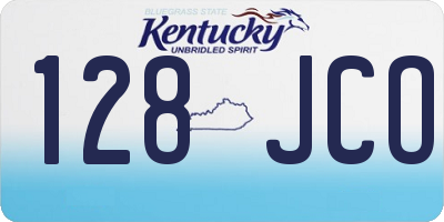 KY license plate 128JCO