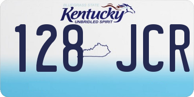 KY license plate 128JCR