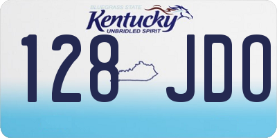 KY license plate 128JDO