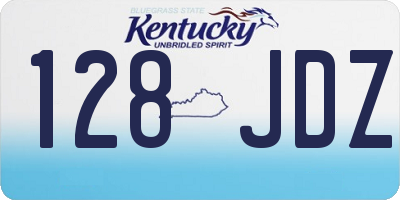 KY license plate 128JDZ